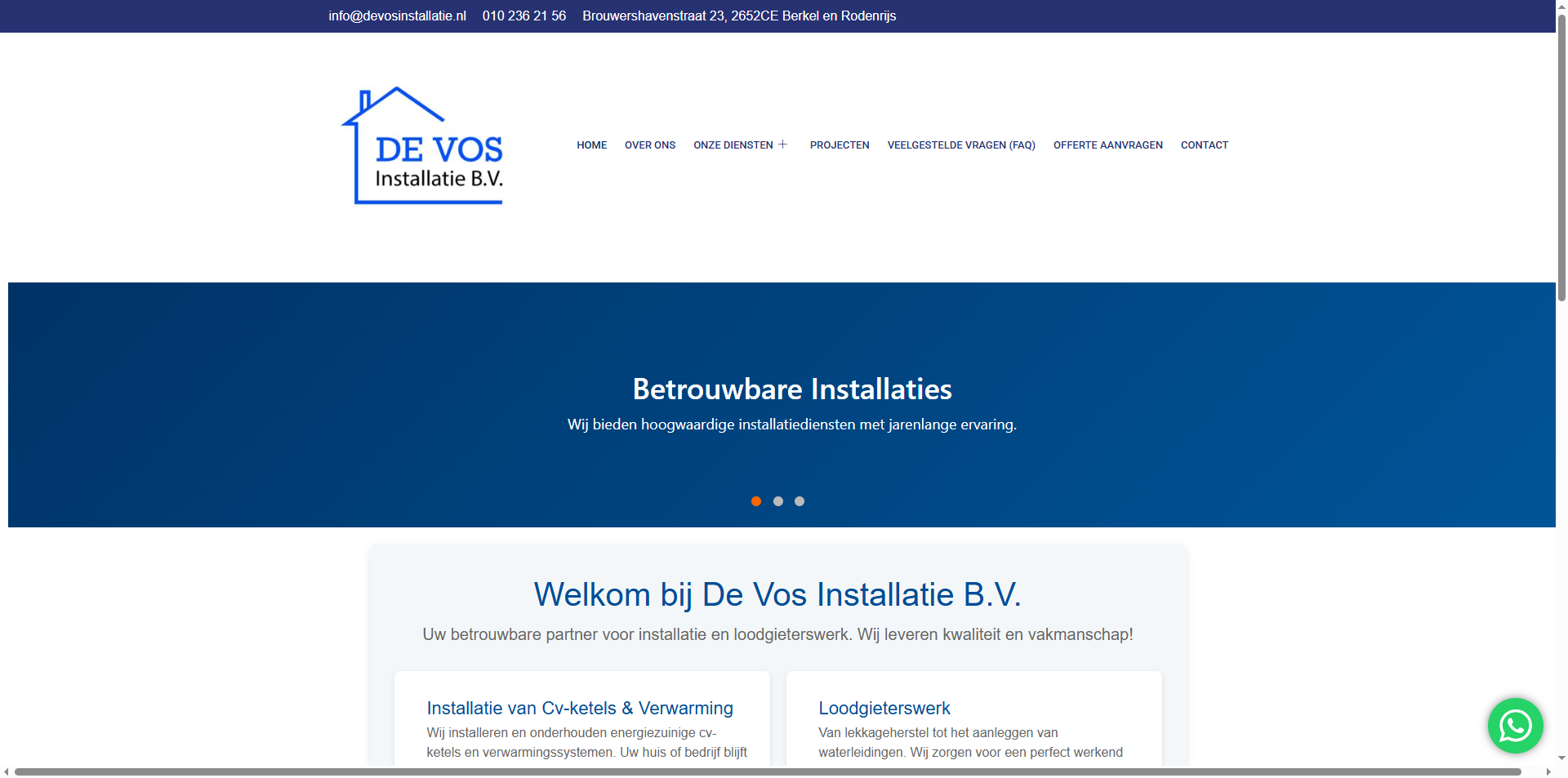 Projectbeeld van De Vos Installatie